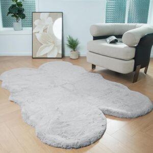 Latepis Grey Accent 4x6 Area Rug Plush Shaggy Rugs