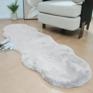 Latepis Grey Rugs for Bedroom 2x6 Furry Runner