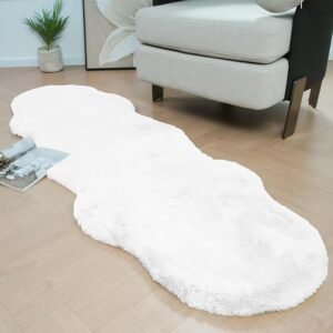 Latepis White Runner Faux Sheepskin Rug 2x6